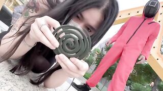 A hot Chinese girl participates in a risky game with a sexual twist inspired by Squid Game