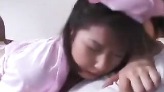 He washed the dick from the vagina and finished cum on the bed