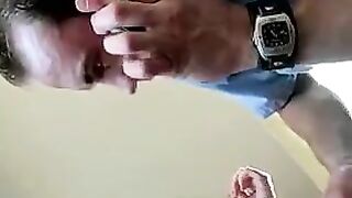 Fisting anal sex with a mobile phone and remote control for vibration