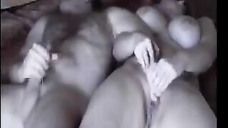 A fat woman was fucked with a hidden camera on the bed