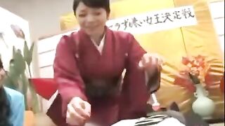 Public sex with a hairy Asian beauty in a hot spring