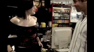 A quick fuck with a charming saleswoman at the counter