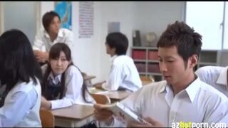 An Asian girl has an erotic sex adventure and gets a facial