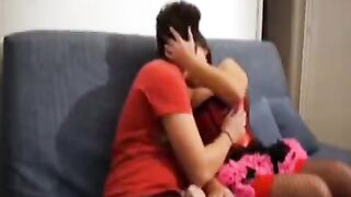 The girl shot a video with her hot brother at home