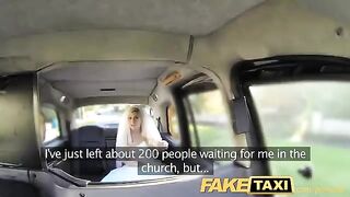The bride met a hot guy in the car and changed clothes