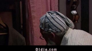 An old man punished his granddaughter for her naughty behavior in pantyhose sex