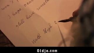 An old man punished his granddaughter for her naughty behavior in pantyhose sex