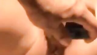 A German actress has fun with different sex toys in a steamy scene
