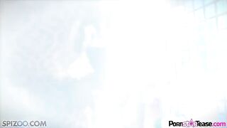 A beautiful woman Alison Tyler caresses herself in her panties