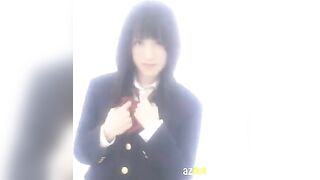 Hot Japanese girl masturbates in her school uniform and reaches a strong orgasm