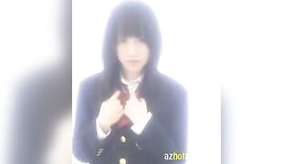 Hot Japanese girl masturbates in her school uniform and reaches a strong orgasm