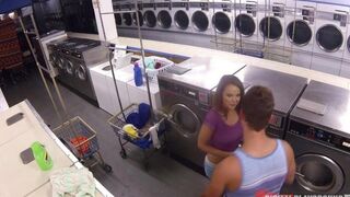 A lucky dude fucked pretty Dillion Harper in the laundry room