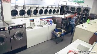 A lucky dude fucked pretty Dillion Harper in the laundry room