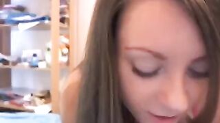 A young Russian model with a tender breast poses on webcam