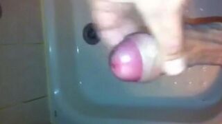 The kid caresses himself in the shower, but this time he was seen