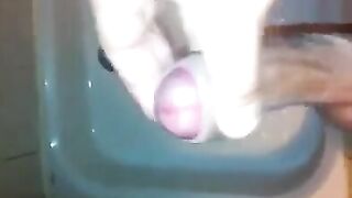 The kid caresses himself in the shower, but this time he was seen