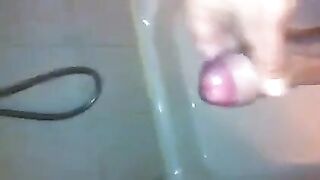 The kid caresses himself in the shower, but this time he was seen