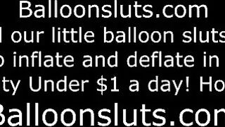 The girl plays with her boobs and gets excited on the bed