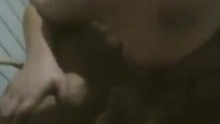 A BBW woman dances naked in front of her husband