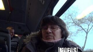Babe has sex with stranger on the bus, he fucked her good