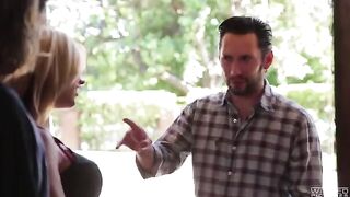 A member with a cheek fucks a sexy blonde in 60fps