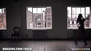 A girl with big natural tits gets her ass banged hard