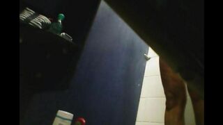 Camera in the shower, peeping at shaved pussy