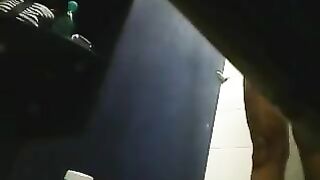 Camera in the shower, peeping at shaved pussy