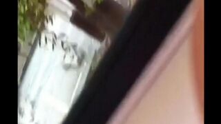 A guy caressed his cock on the street and came very quickly