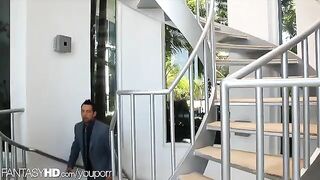 Masseuse serves two clients at her house in this steamy scene