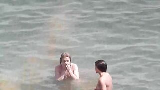 Bathing in the sea without any clothes is very pleasant