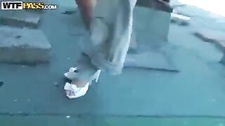 A tourist left his girl in the mountains and fucked a local
