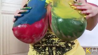 The artist is fucking with herself during the drawing