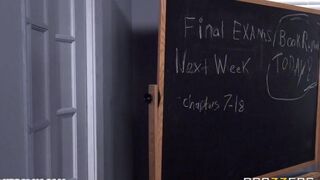 A student woman is having sex with her teacher man