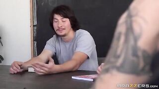 The guy forced the attached girl to have sex with him