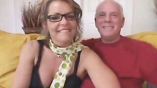 The old grandfather handed over his wife to a student