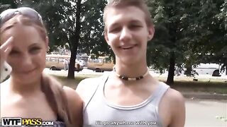 A guy licks the pussies of two sexy beauties in this hot HD eporn video