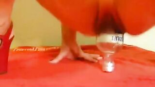 Bottle fisting and anal sex with a large dildo, my personal best
