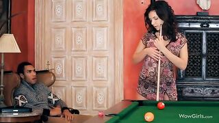 The guy made cunnilingus to his girlfriend, a stunning brunette, in an intimate moment