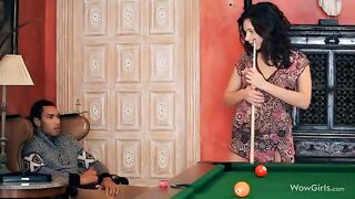 The guy made cunnilingus to his girlfriend, a stunning brunette, in an intimate moment