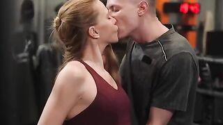 In the middle of anal training with a natural redhead in 4K