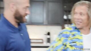 I finish from male attention too! A threesome sex video with big tits blonde