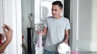 Hahaha… You’re sniffing my panties pervert! Come smell them