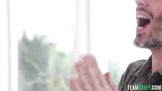 Redhead in glasses fucked without condoms in the "No Condom Zone"