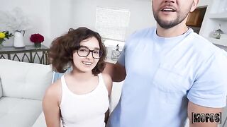 Leana does not touch the ground with her feet, only big cocks