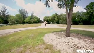 A fun day in the park turns into a hot outdoor session