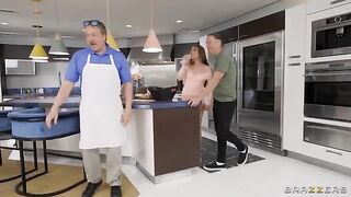A hot chick is getting her asshole oiled by a neighbor