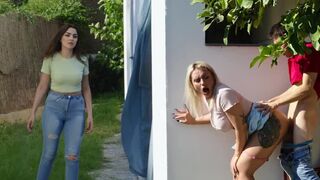 A girl is meeting someone in a secret shed location