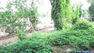 Blonde mature gets fucked on the public street in POV style