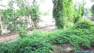 Blonde mature gets fucked on the public street in POV style